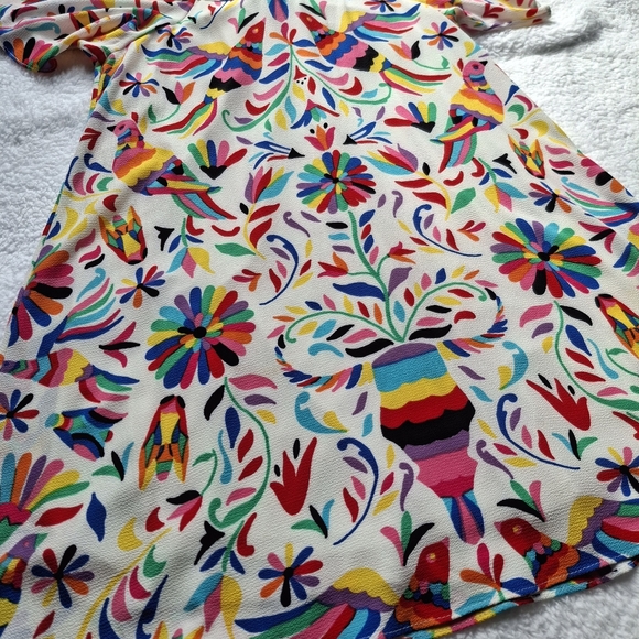 Judith March Colorful Bird Mini Dress-Size Large - Picture 10 of 14